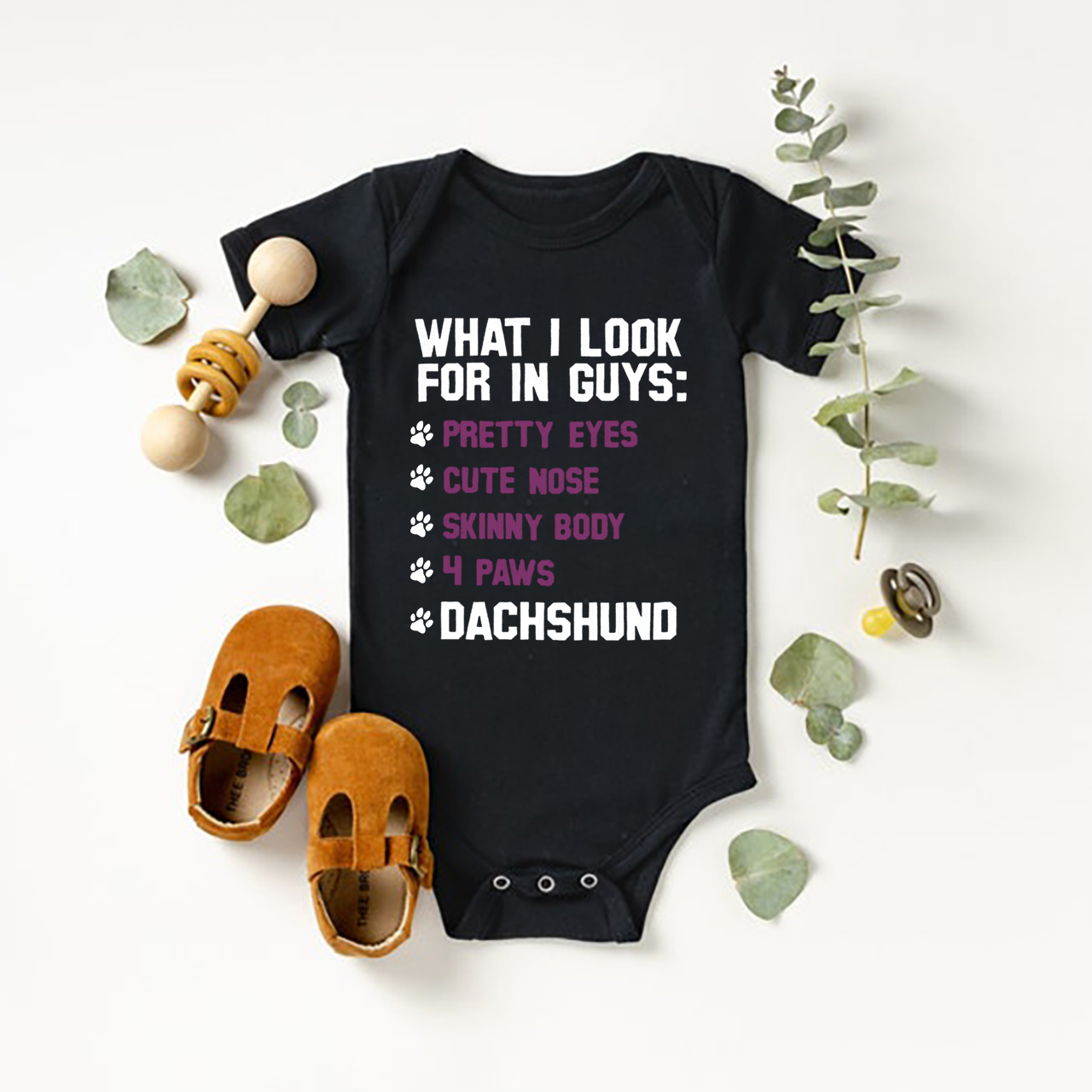 Dachshund List Bodysuit For Baby