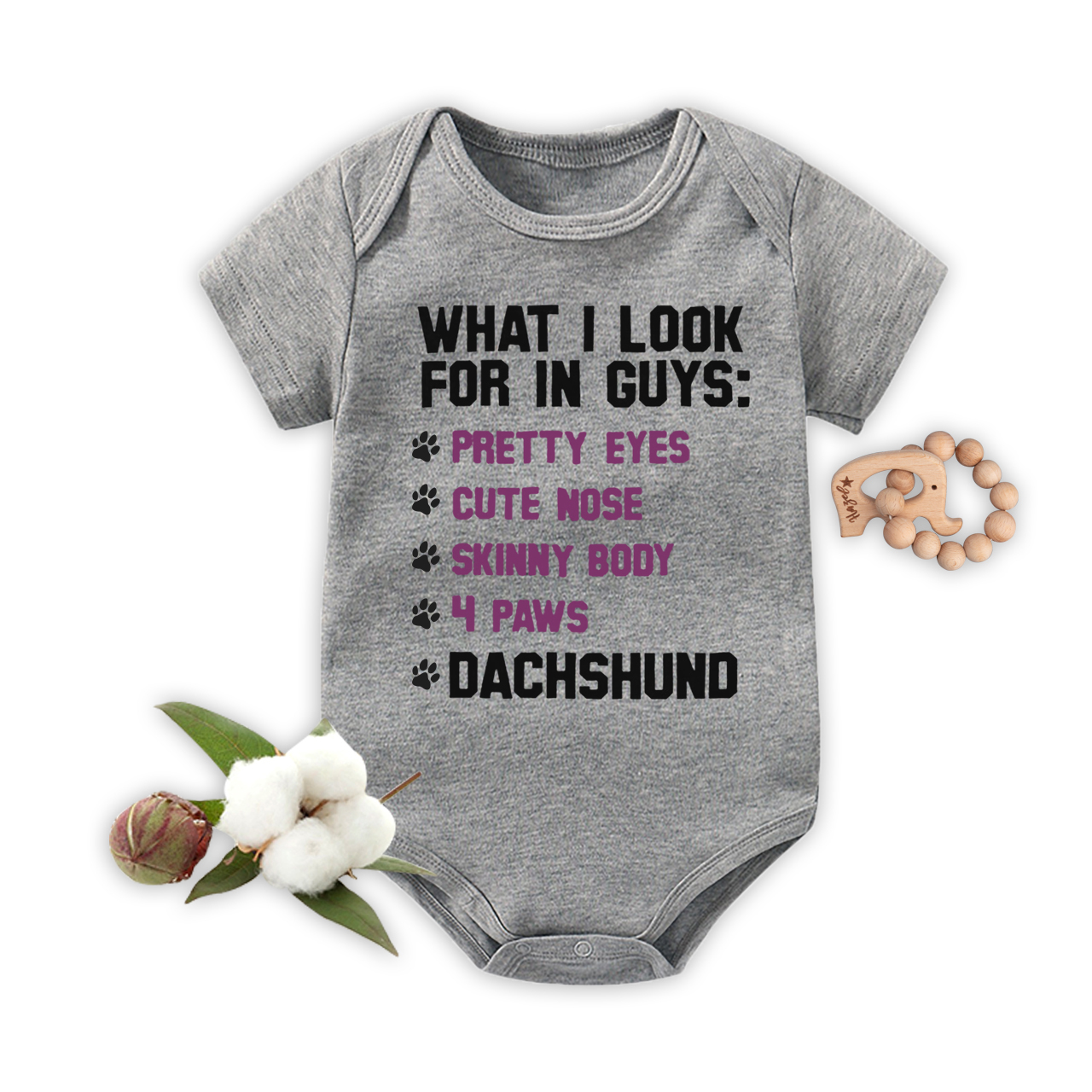 Dachshund List Bodysuit For Baby