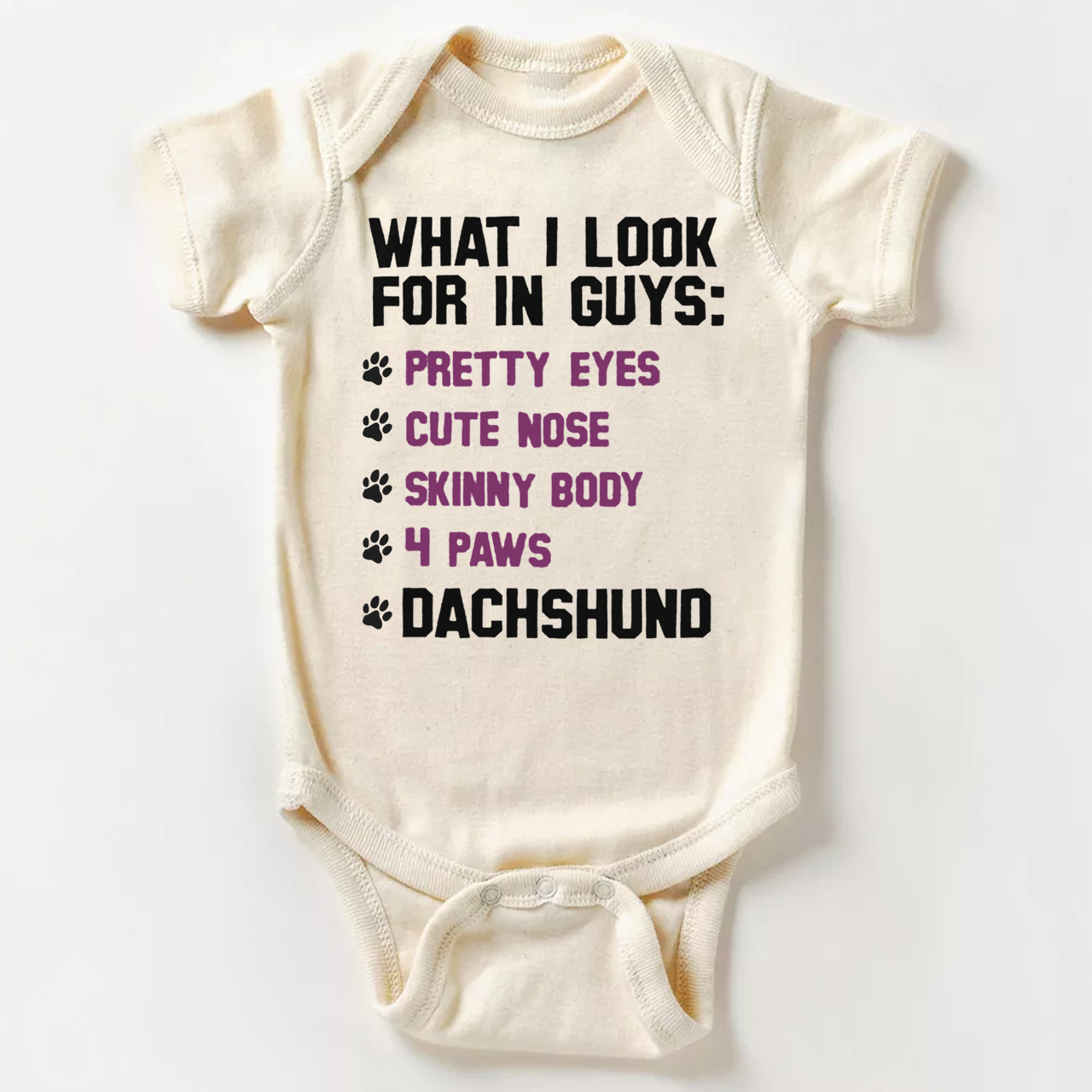 Dachshund List Bodysuit For Baby