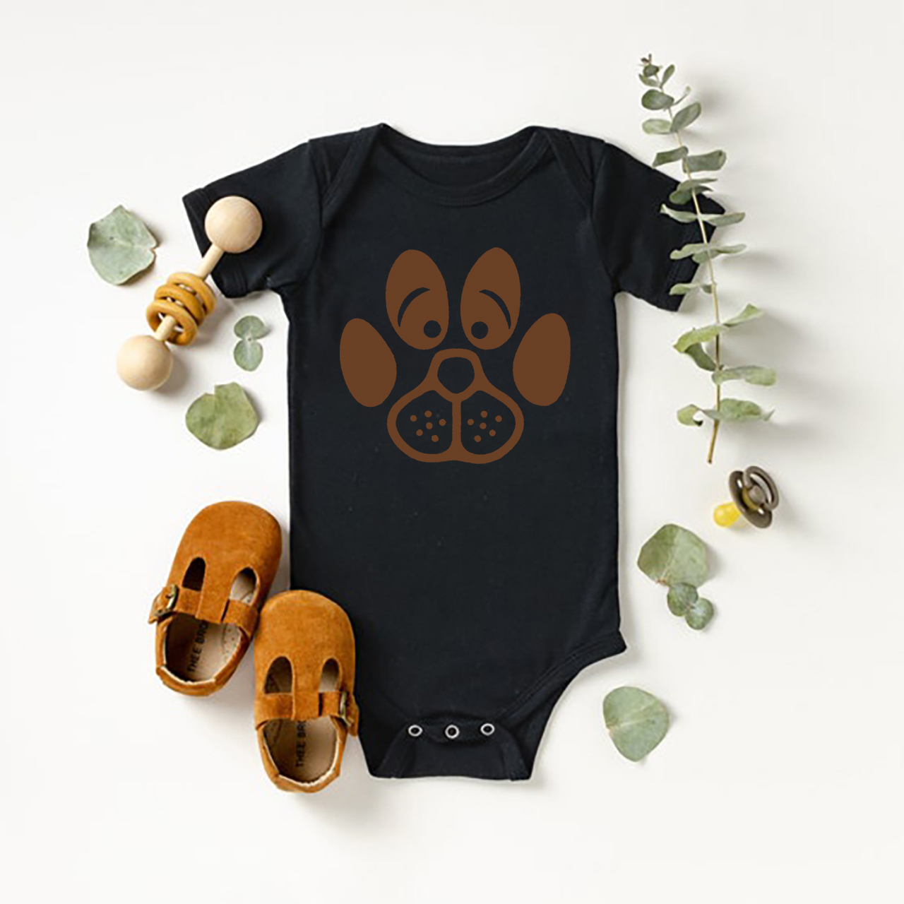  Dog Paw Prints Bodysuit For Baby