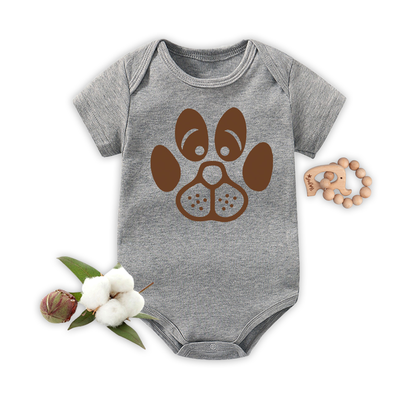  Dog Paw Prints Bodysuit For Baby