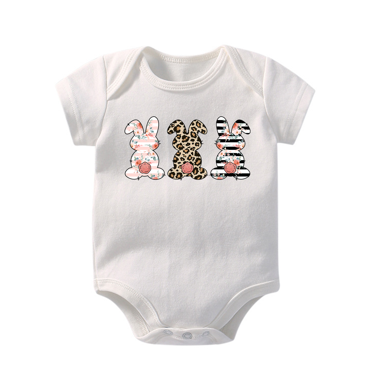 Leopard Bunny Cute Easter Baby Bodysuit
