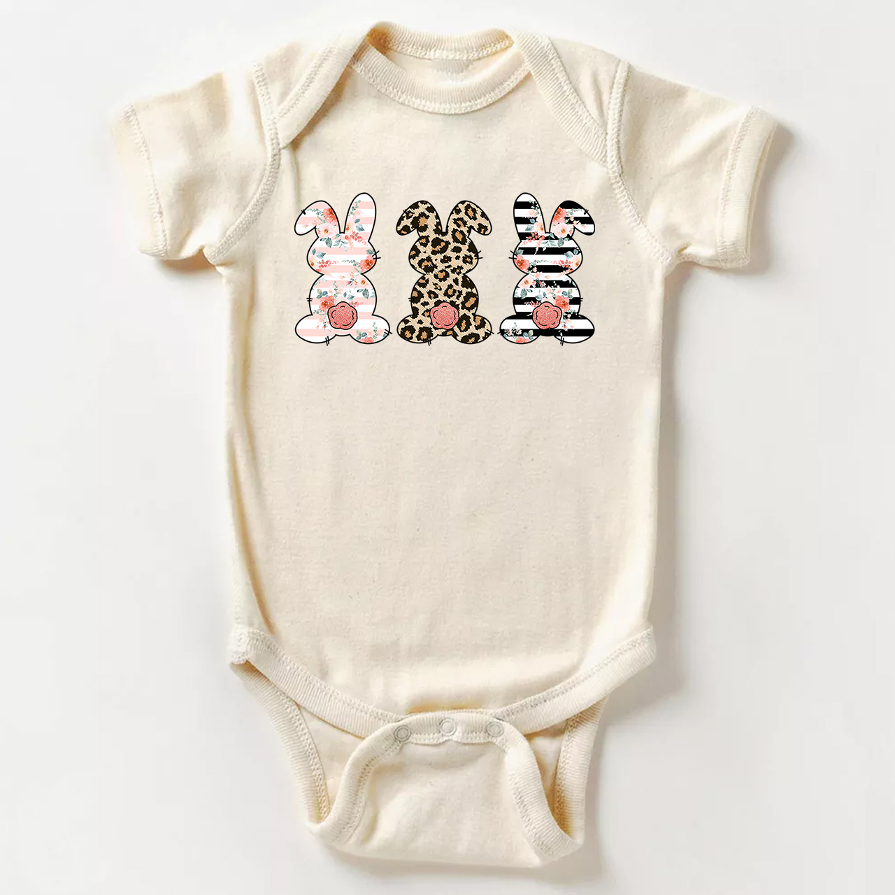 Leopard Bunny Cute Easter Baby Bodysuit