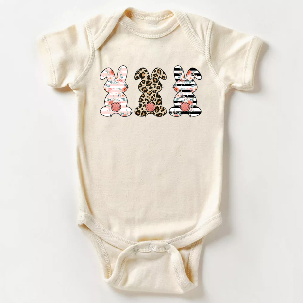 Leopard Bunny Cute Easter Baby Bodysuit
