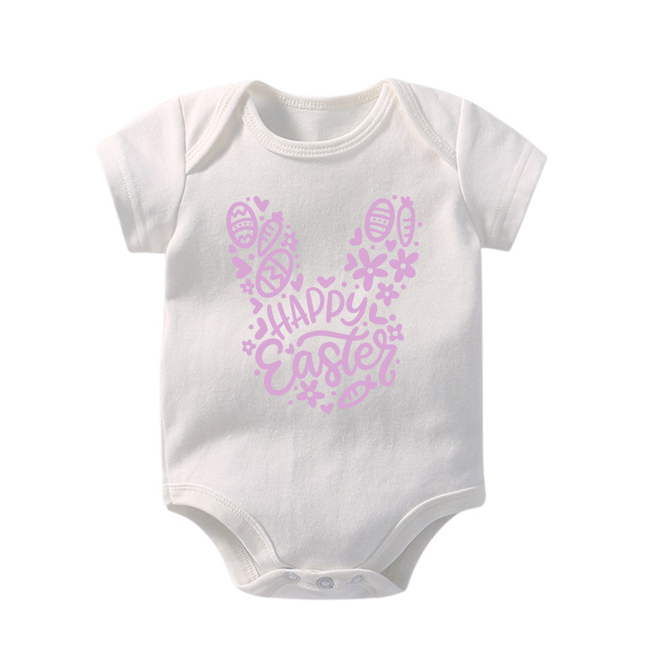 Happy Easter Colorful Bunny Baby Bodysuit