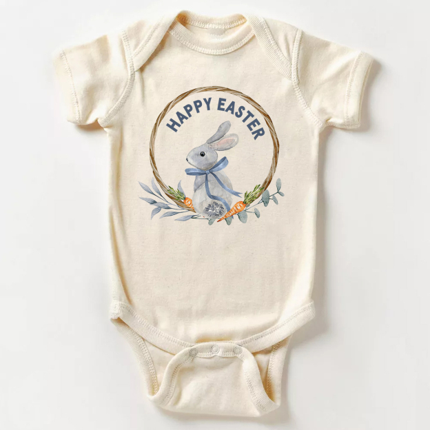 Happy Easter Rabbit Baby Bodysuit
