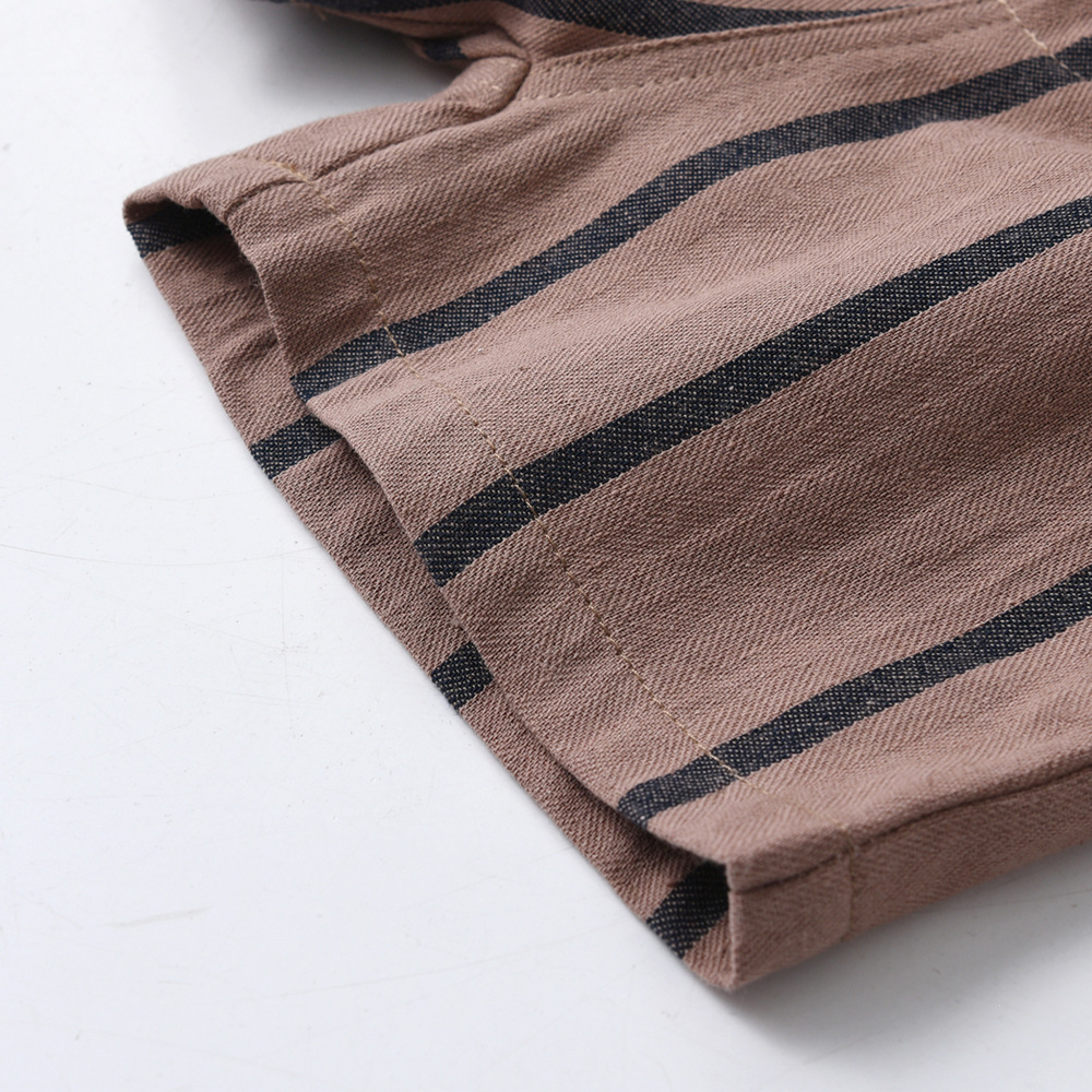 Lapel Collar Short Sleeve Overalls Gentleman Suit