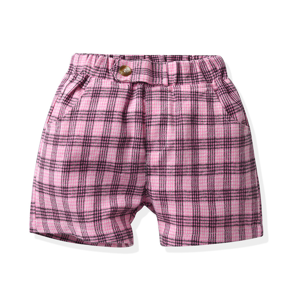 Vintage Plaid Vest White Short Sleeve Bow Tie Cardigan Set