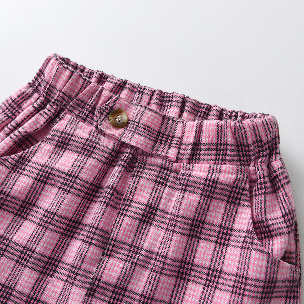 Vintage Plaid Vest White Short Sleeve Bow Tie Cardigan Set