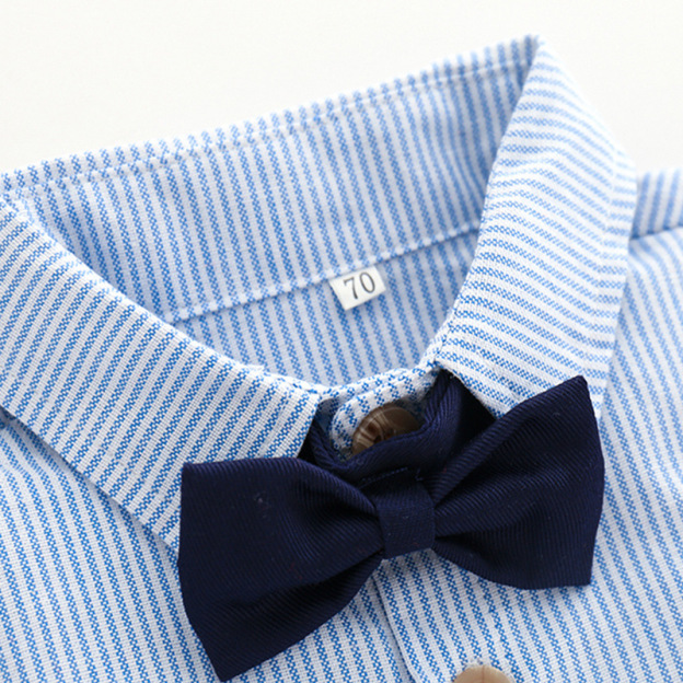 Light Blue Shirt Strap Pants Two-piece Suit