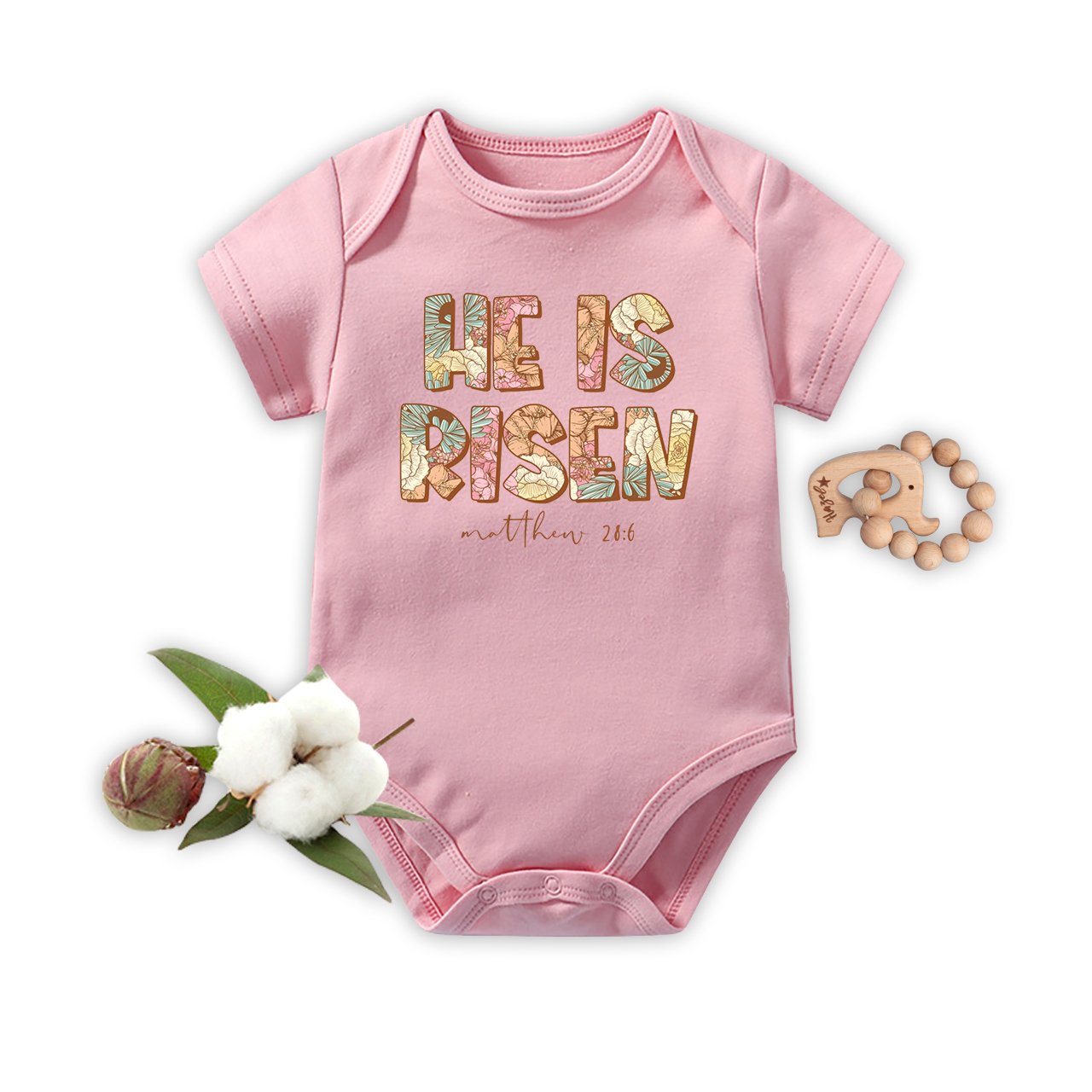 He Is Risen Jesus Easter Baby Bodysuit