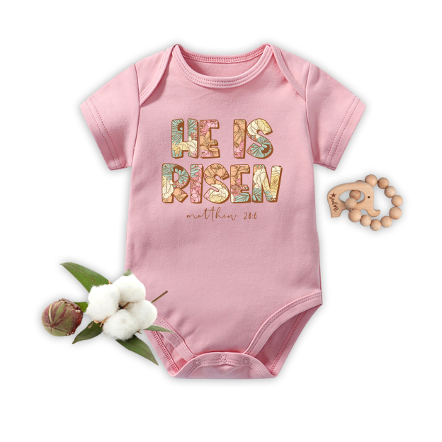 He Is Risen Jesus Easter Baby Bodysuit