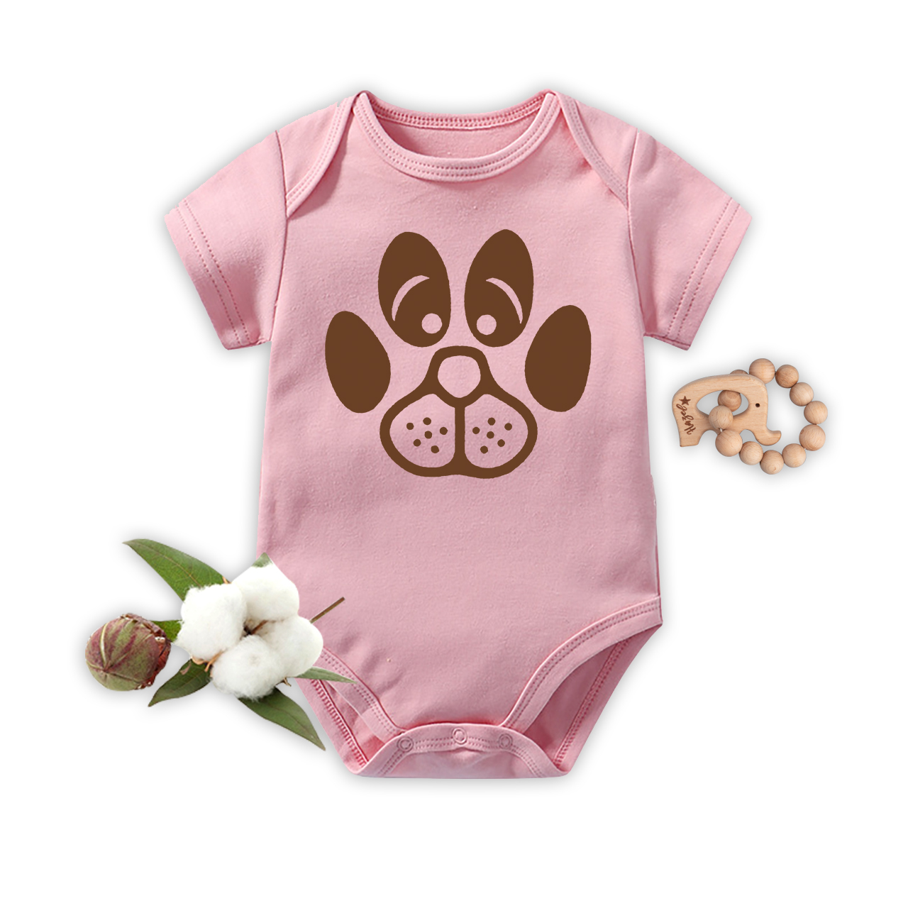  Dog Paw Prints Bodysuit For Baby