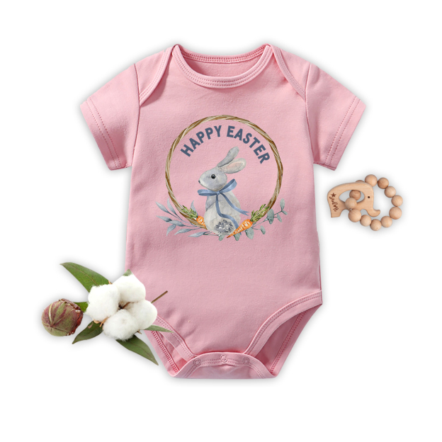 Happy Easter Rabbit Baby Bodysuit