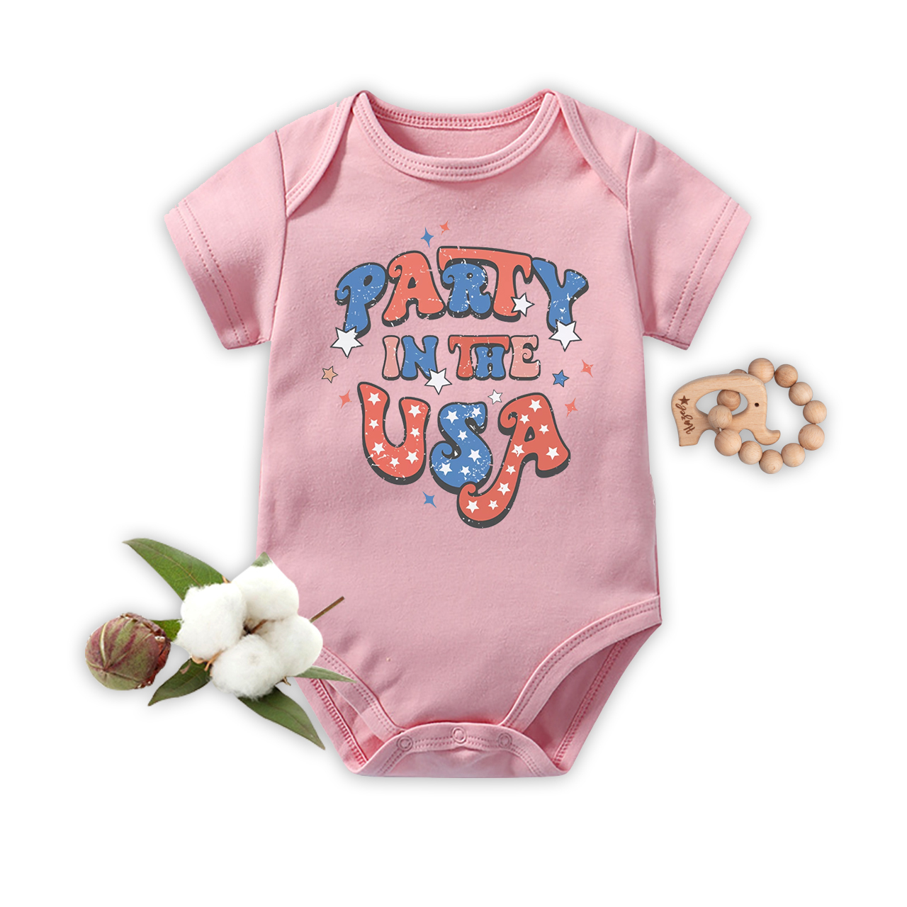Party In The USA 4th Of July Cute Vintage Bodysuit For Baby