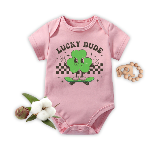 Skating Clover Bodysuit For Baby