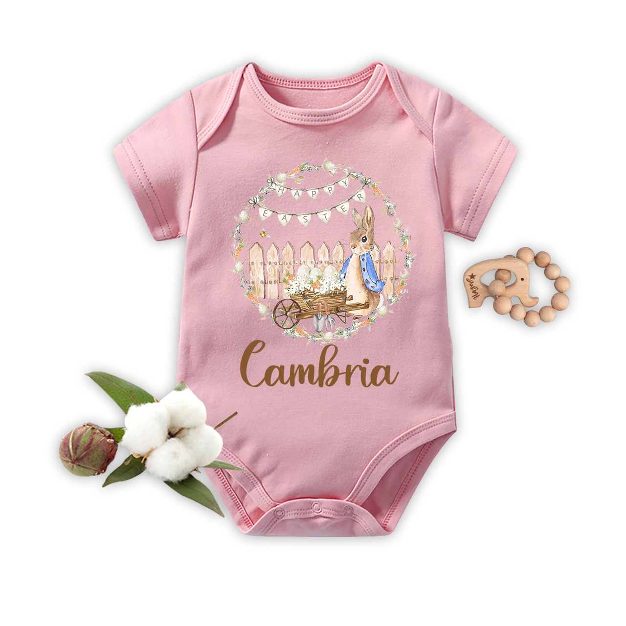 Peter Rabbit Wreath Design Bodysuit For Baby