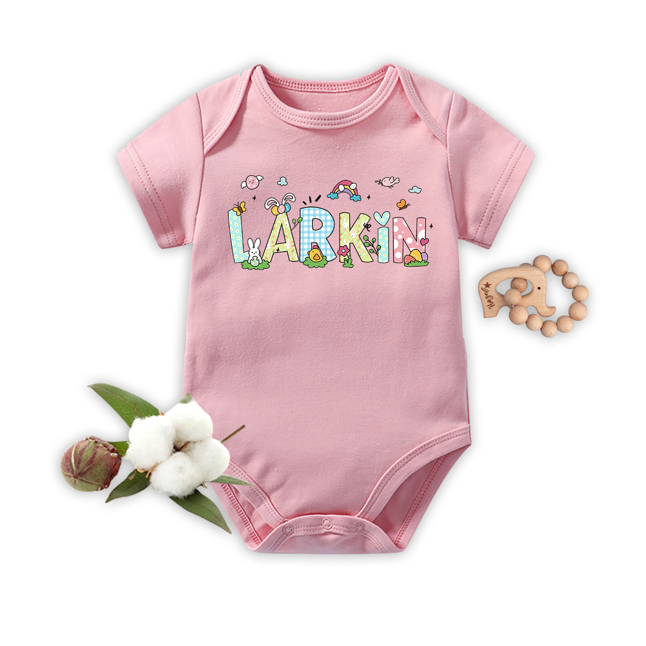 Personalized Name Cute Easter Bodysuit For Baby