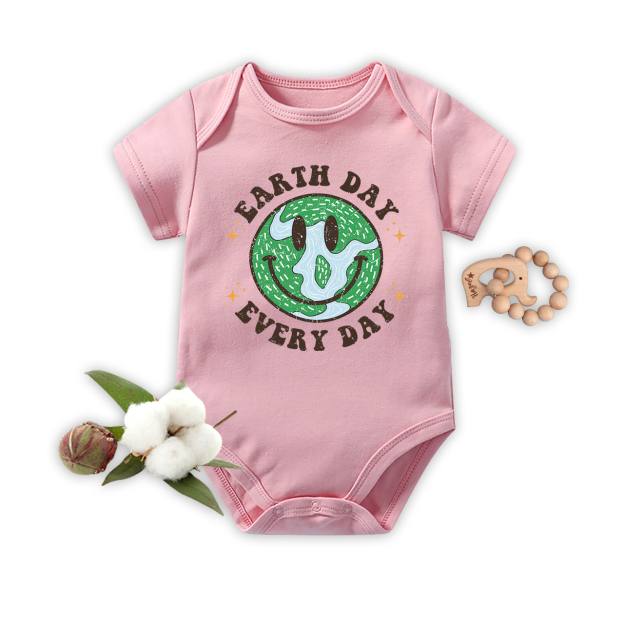Smiling Earth Day Every Day Baby Bodysuit