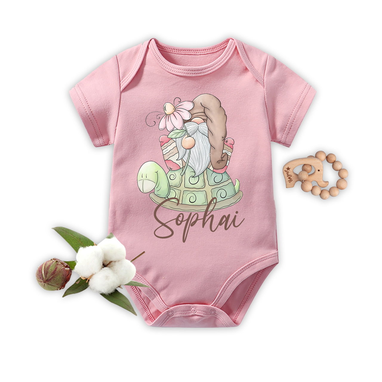 Spring Turtle Gnome Easter Bodysuit For Baby
