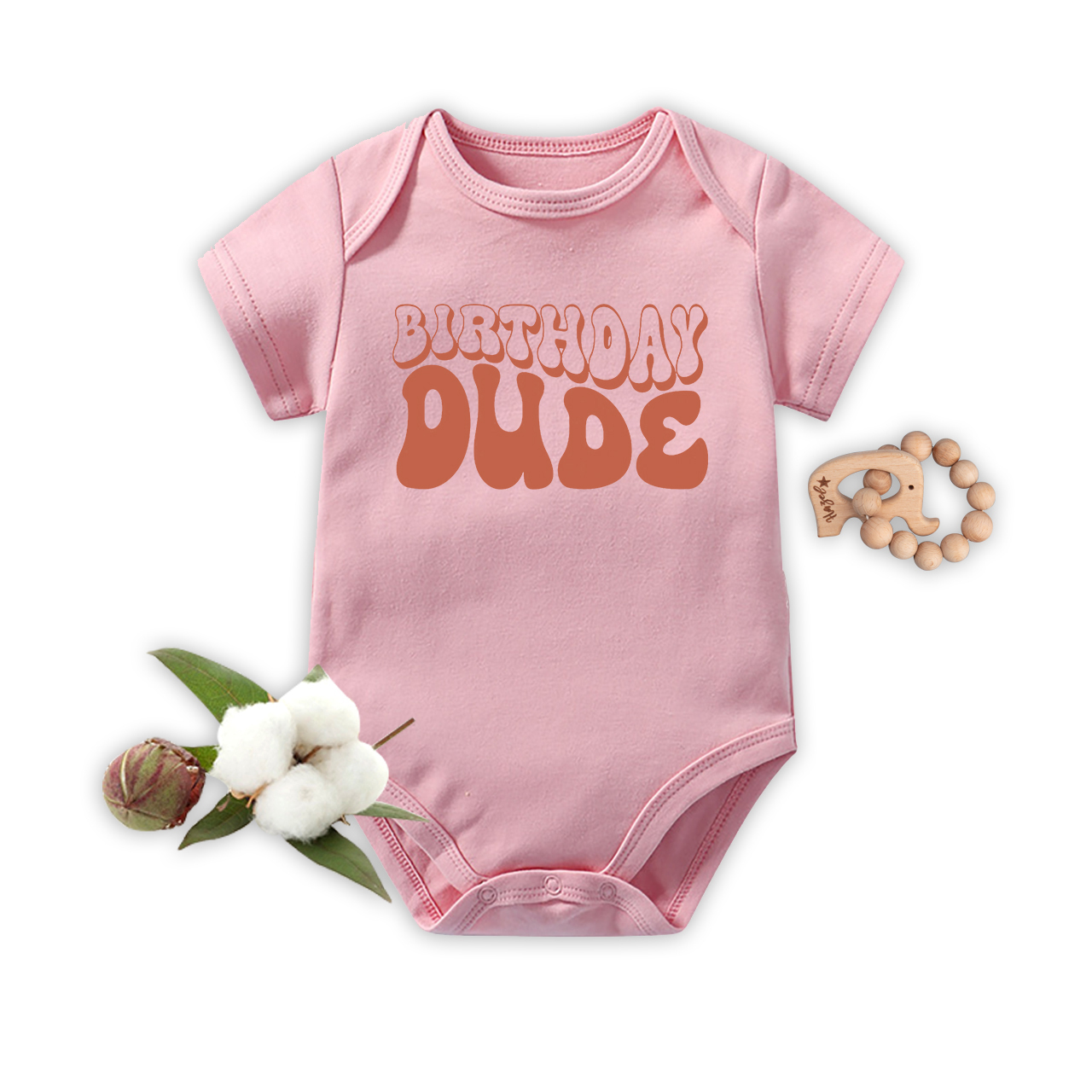 Birthday Dude Natural Bodysuit For Baby