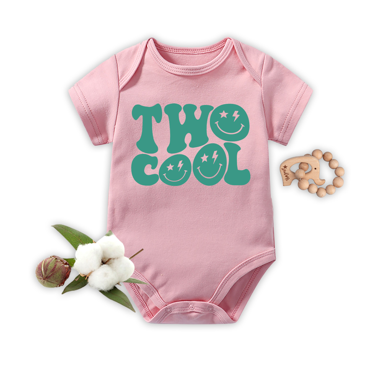 Two Cool Smile Face Kids Birthday Bodysuit For Baby
