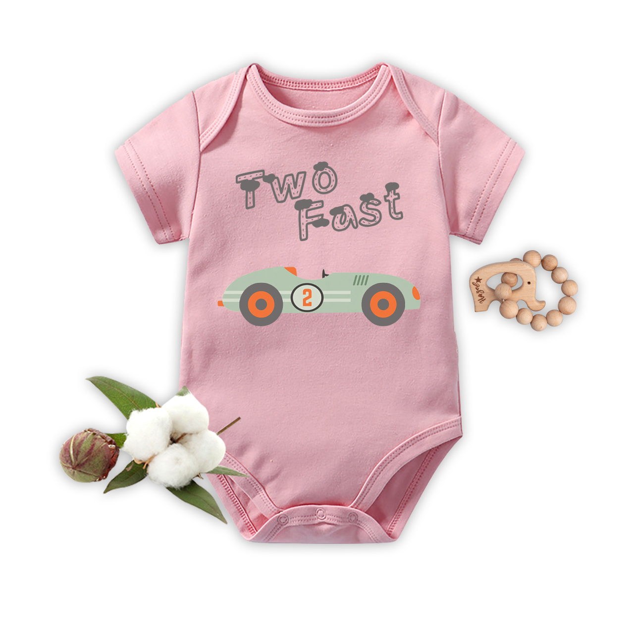 Two Fast Race Car Bodysuit For Baby