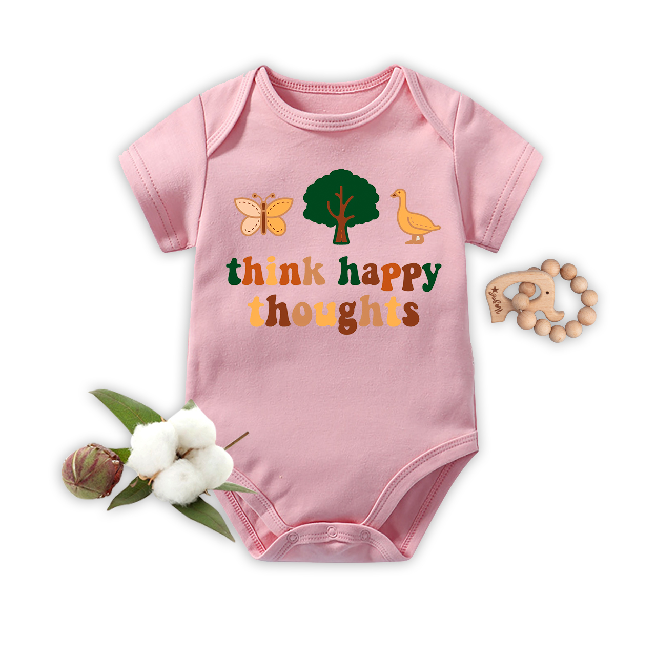 Think Happy Thoughts Birthday Bodysuit For Baby