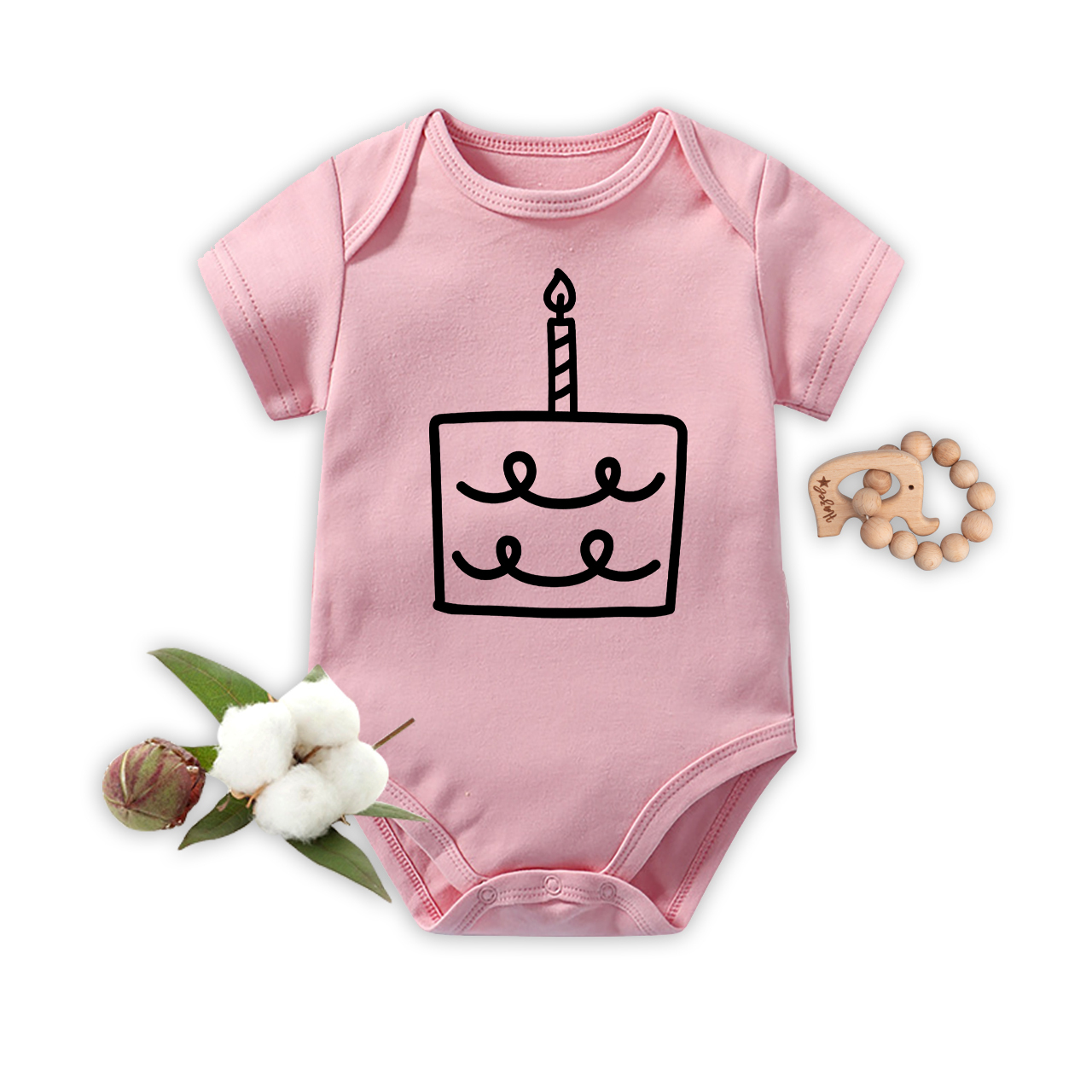 One Birthday Candle Bodysuit For Baby
