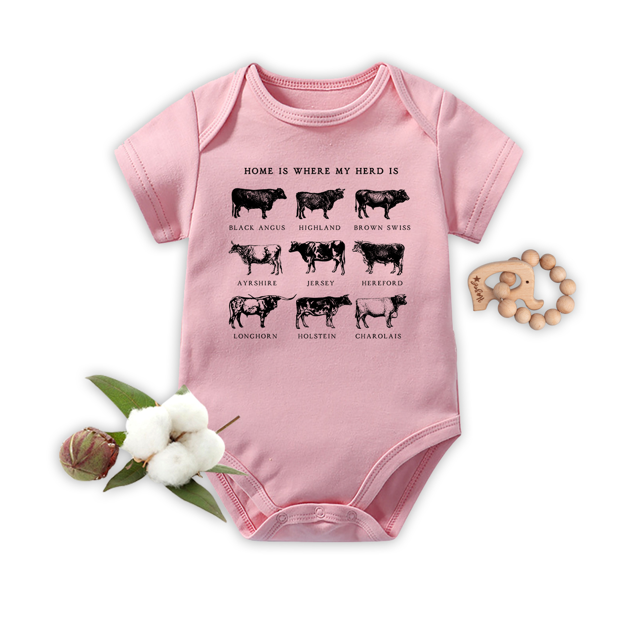 Home Is Where My Herd Is Bodysuit For Baby