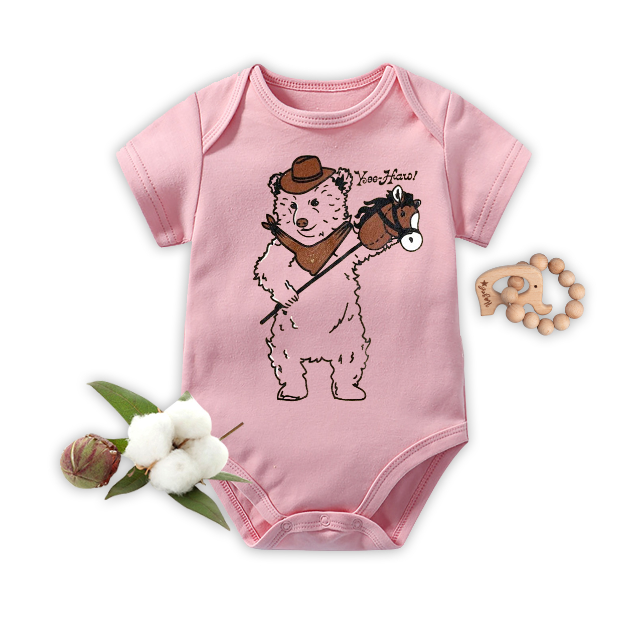 Cowboy Bear Bodysuit For Baby