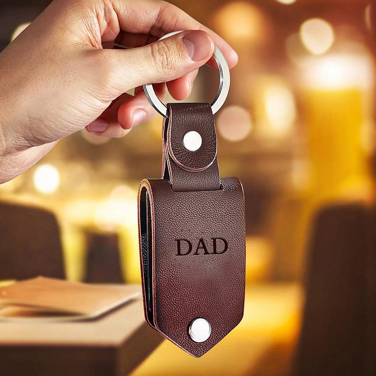 Personalized Picture Keychain Gift For Fathers Day