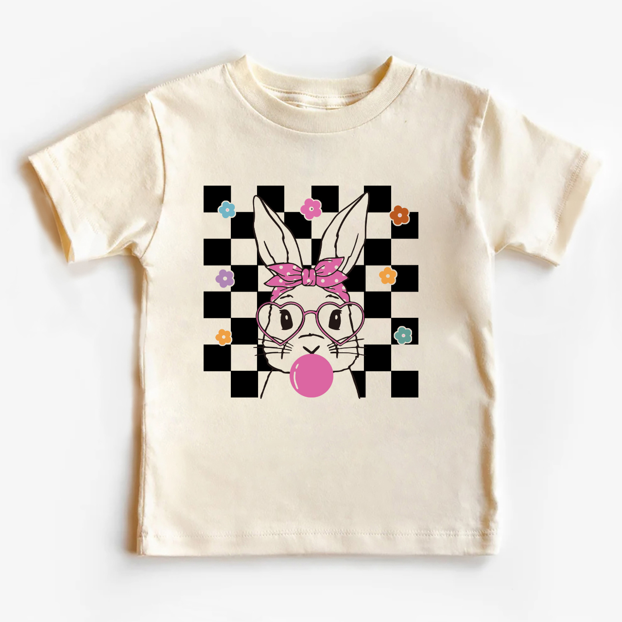 Cute Bunny With Bandana Glasses Bubblegum For Easter Day