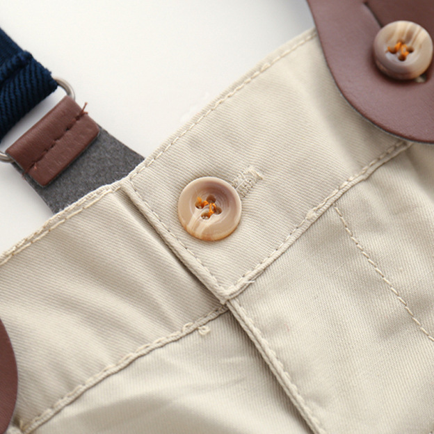 Light Blue Shirt Strap Pants Two-piece Suit