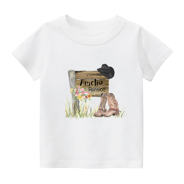 Personalized Cowboy Girls Shirt For Kids
