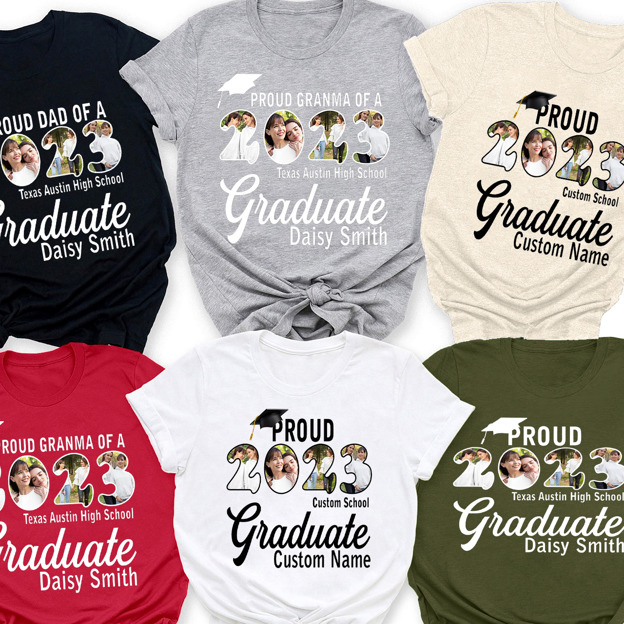 Personalized Proud Mom And Dad Family Graduation T-shirts