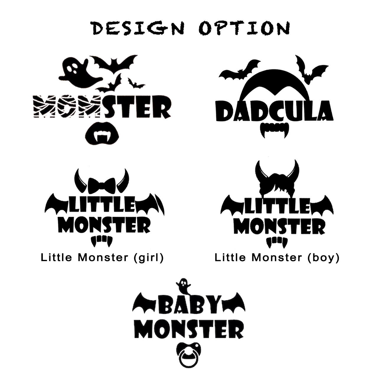 Little Monster Family Halloween Ghost Tees