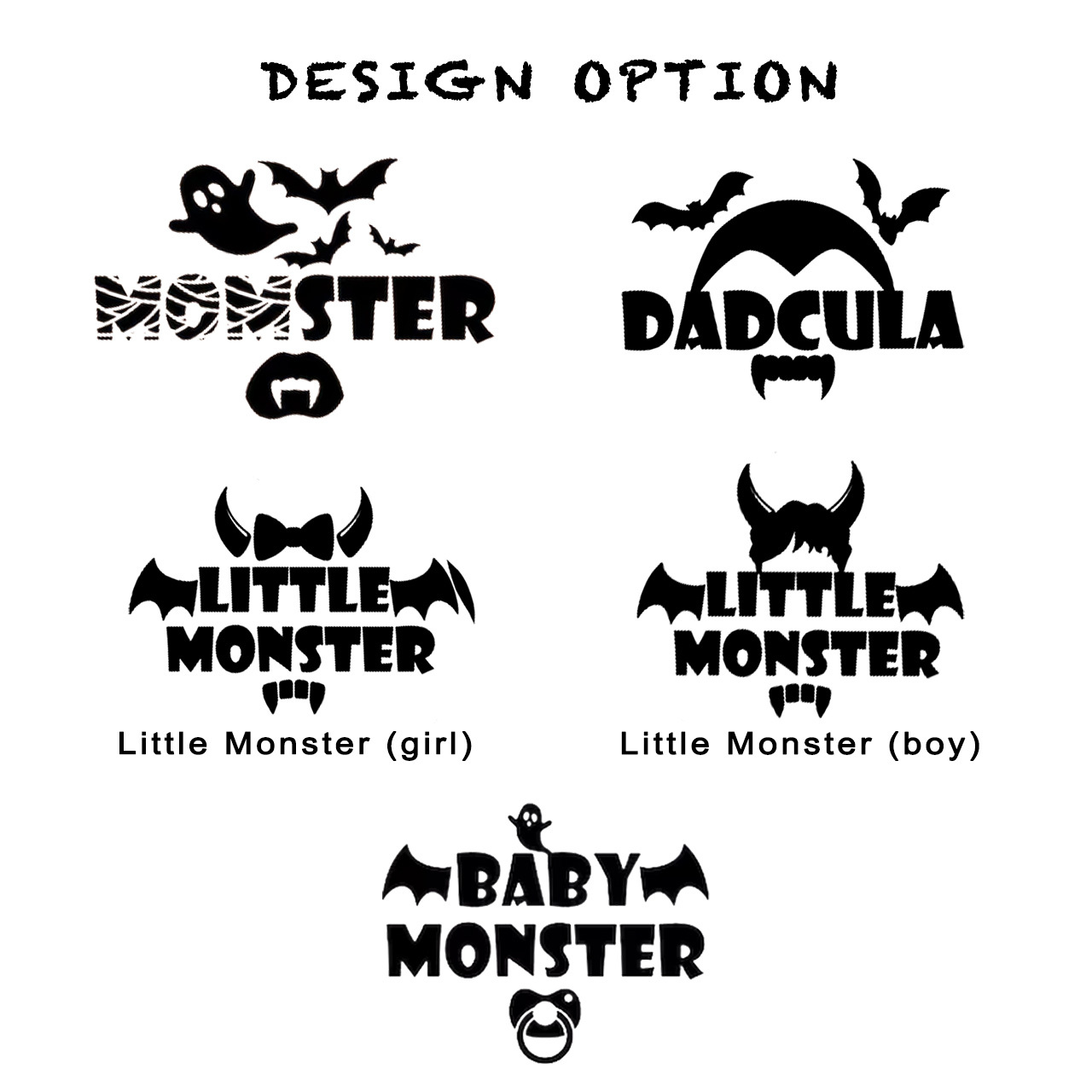 Little Monster Family Halloween Ghost Tees