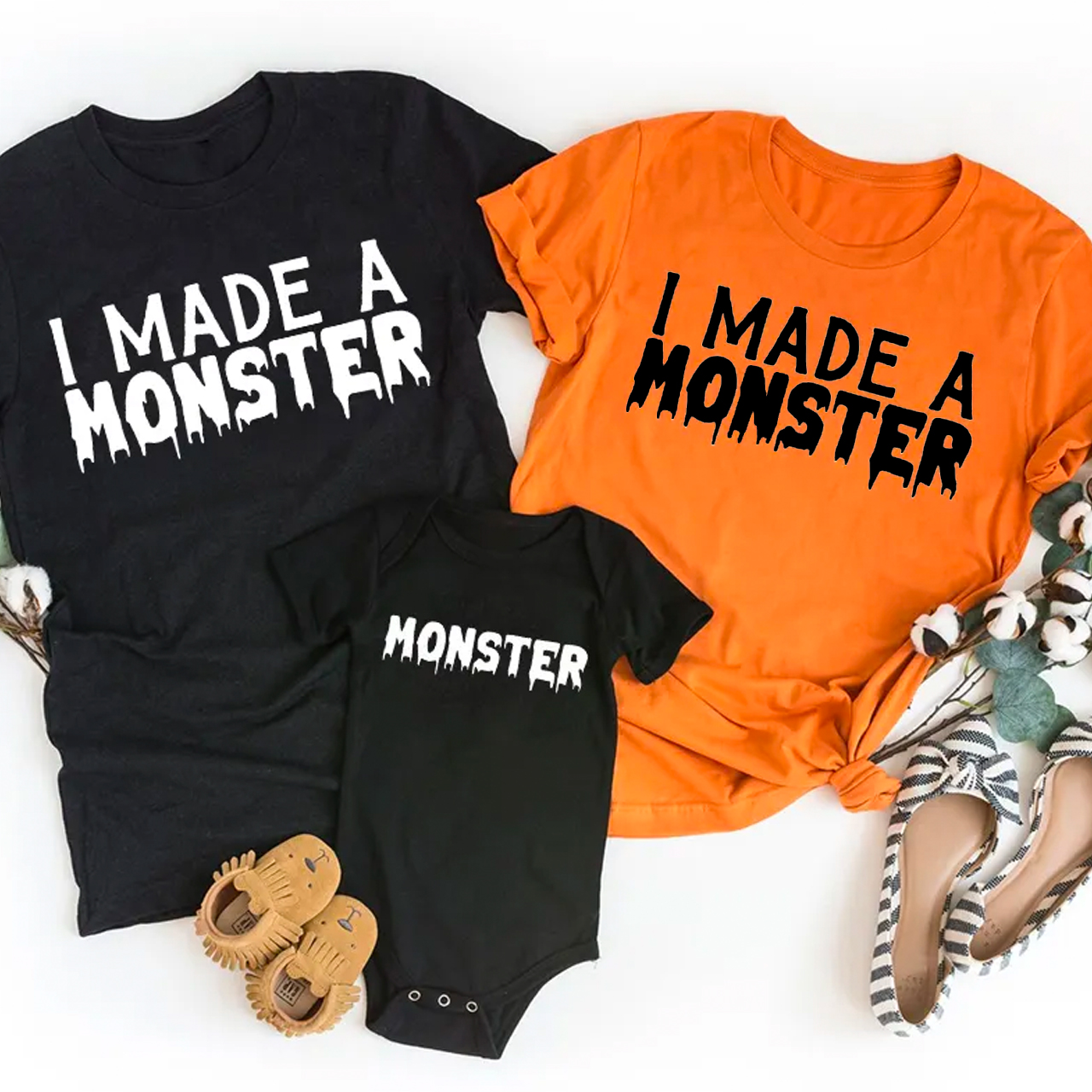 Halloween I Made A Monster Family Matching T-Shirts