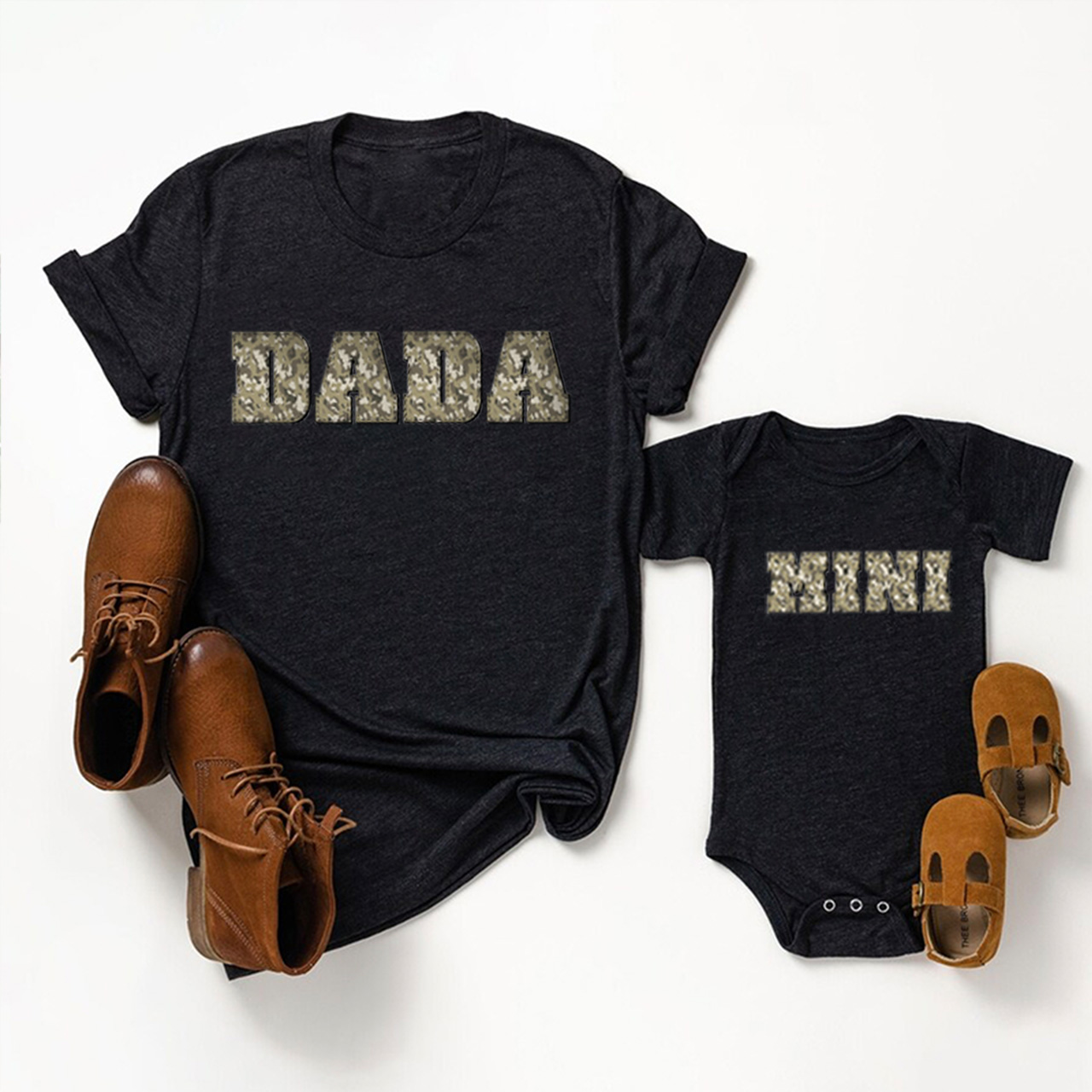 Army Camouflage DADA And MINI Matching Shirt For Father's Day