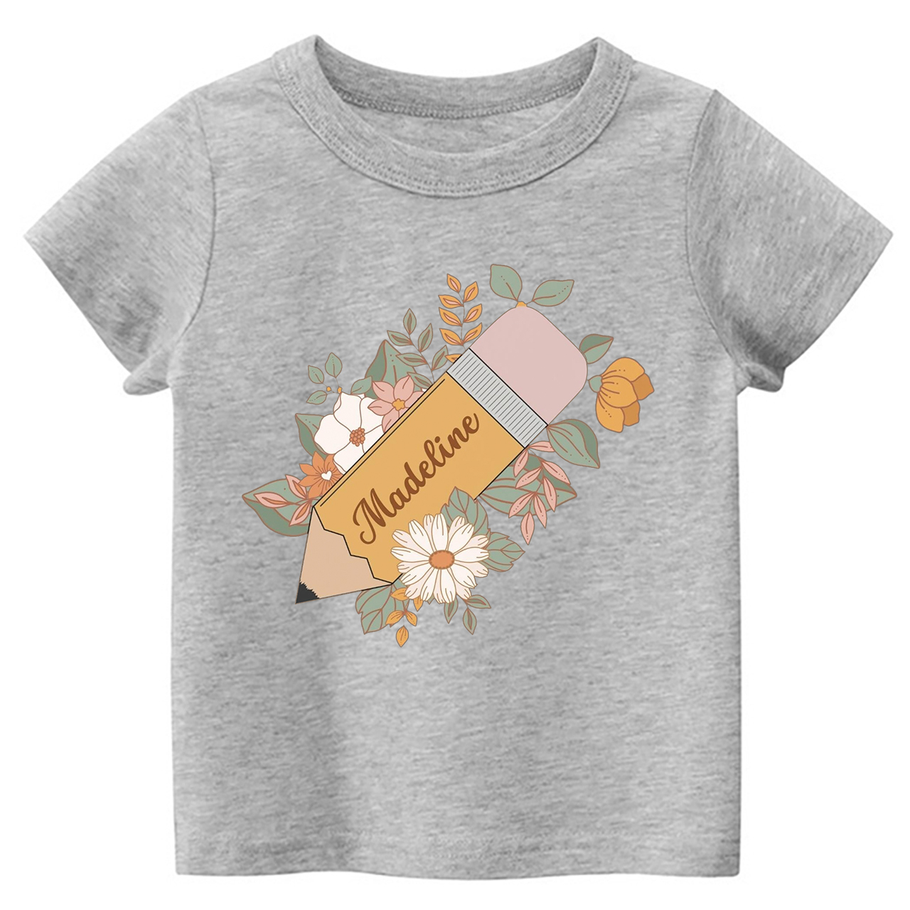 Personalized Retro Pencil Back To School Toddler Shirts