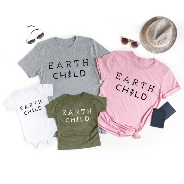 Eco-Friendly Eath Child Matching Earth Day Shirts