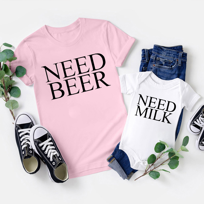 Need Beer Need Milk Matching Dad&Me Shirts