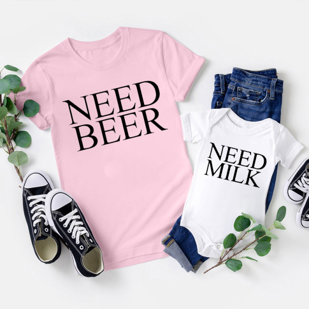 Need Beer Need Milk Matching Dad&Me Shirts