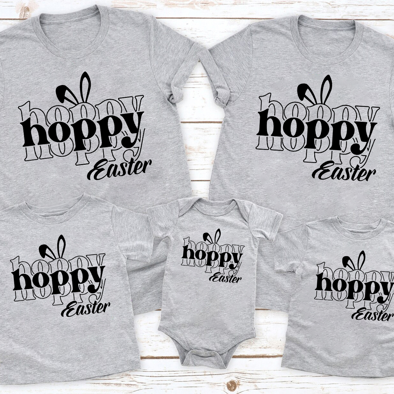 Hoppy Hoppy Easter Family Matching Shirts