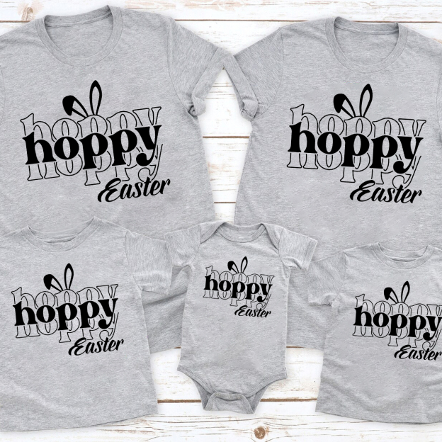 Hoppy Hoppy Easter Family Matching Shirts