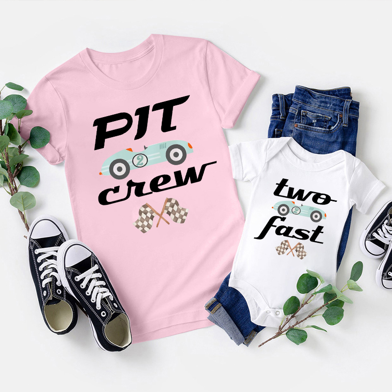 Two Fast Race Car Father's Day Matching Shirts 