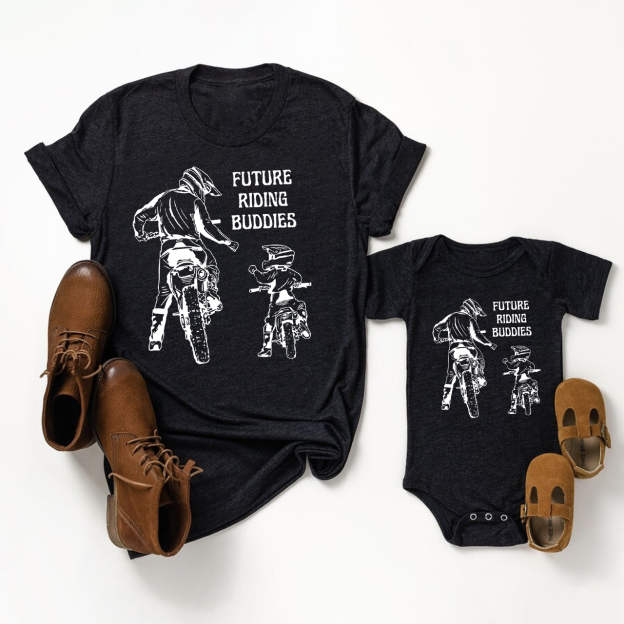 Daddy's Future Riding Buddies Father's Day Matching Shirts 