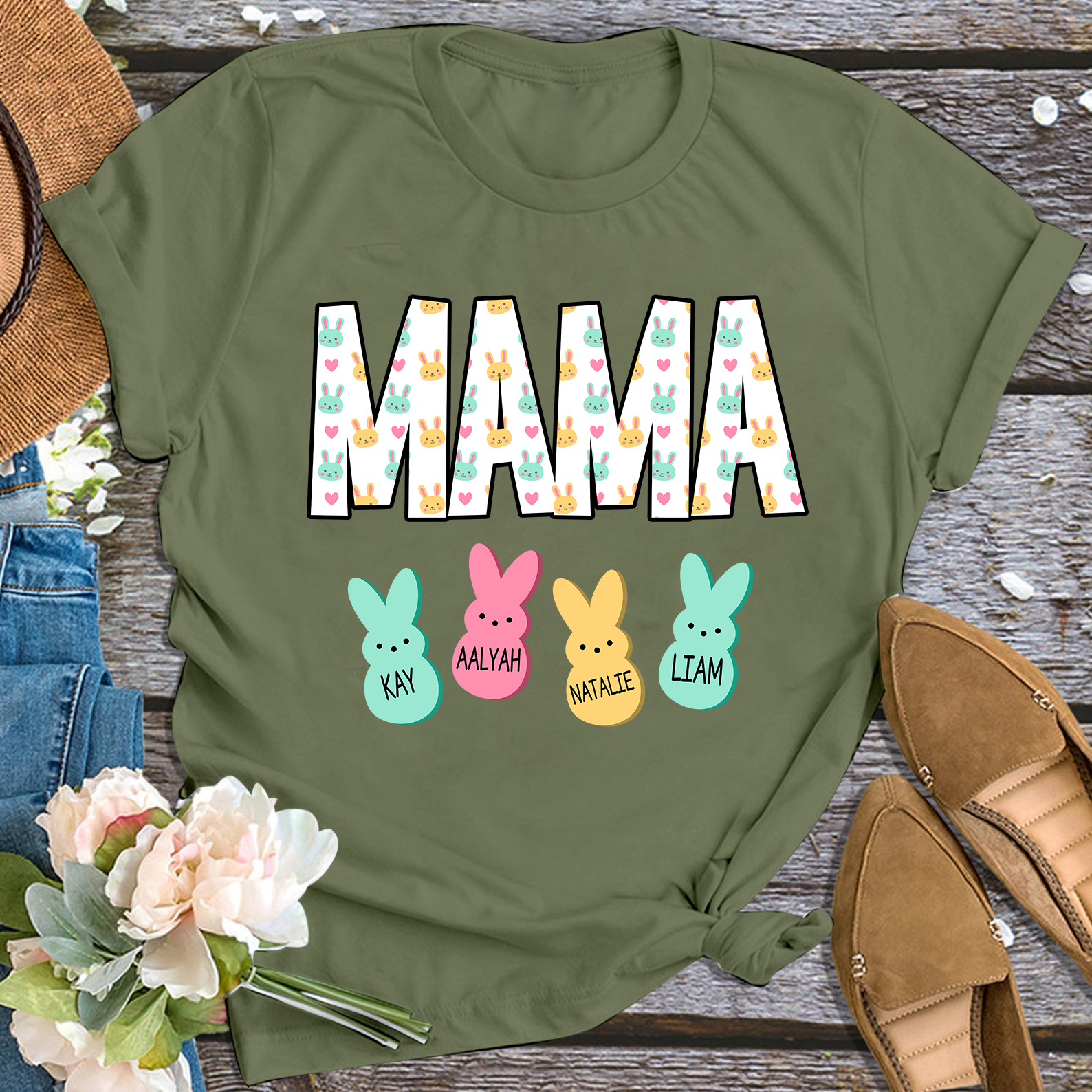 Easter Mama/Grandma Shirt Personalized with Name