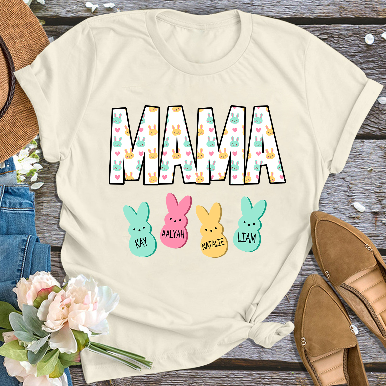 Easter Mama/Grandma Shirt Personalized with Name